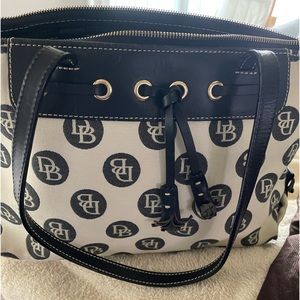 Dooney & Bourke Bag, Cream and Black, Bubble Tassel tote